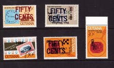 Guyana 1983 overprinted MNH mint stamps selection