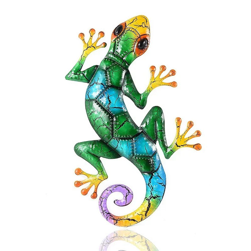 Metal gecko wall decor - wall, 17"
