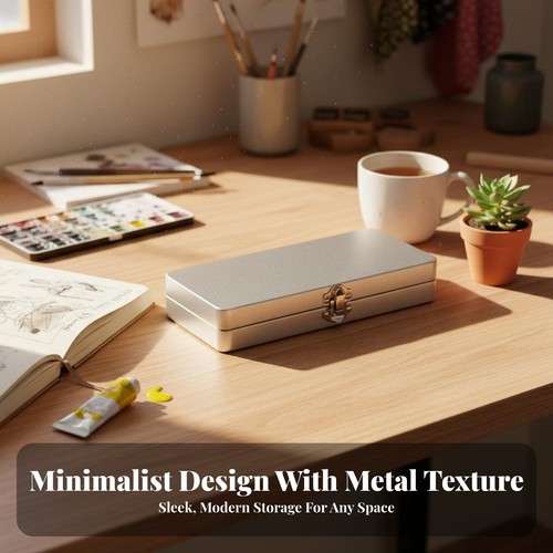 Rectangular tin with hinged - rectangular,