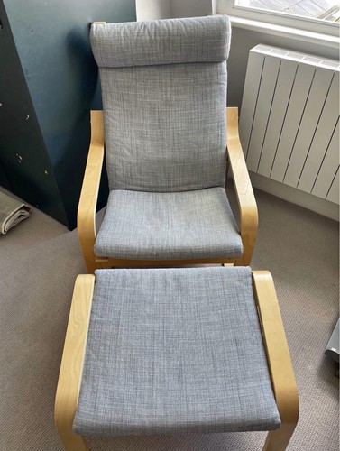 Ikea poang chair and footstool - poang,