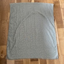 Large duck egg blue green pashmina style cover up scarf shawl silver metallic