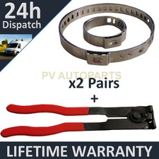 CV BOOT CLAMPS PAIR x2 EAR PLIERS x1 UNIVERSAL STAINLESS FITS ALL CARS KIT 3.2