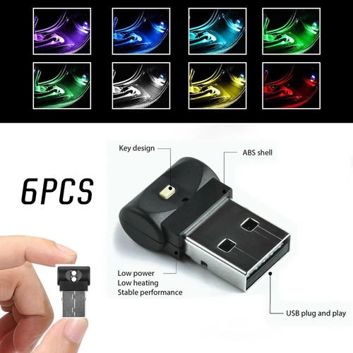 Usb led car neon atmosphere - 6x,