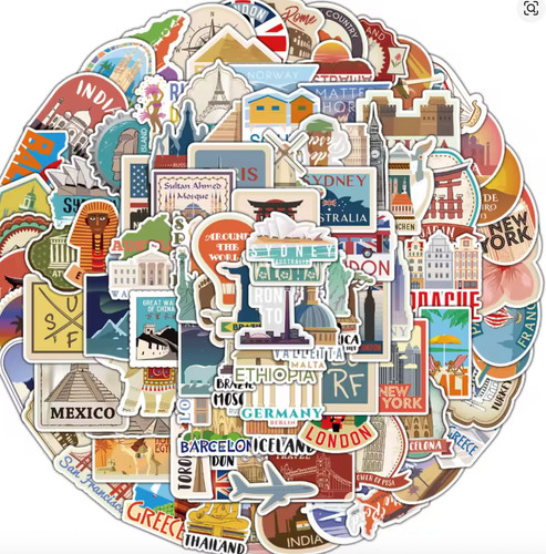 Travel destination stickers - destination,