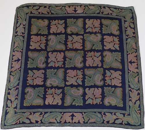 Vintage paisley silk - scarf,