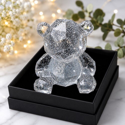 Handmade clear resin teddy - handmade,