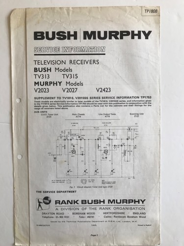 Bush murphy tv313 - tv313,, tv315
