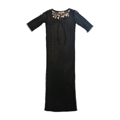 Vintage sheer black dress with - sheer,