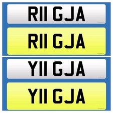 2x Bundle R11 GJA and Y11 GJA Matching Pair Personalised/Cherished Number plates