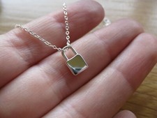 Sterling Silver 925 Padlock Love Lock Pendant Charm Necklace 16-18"