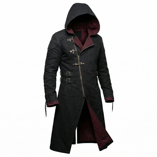 Men gothic hooded - gothic, long