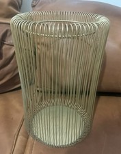 ZARA HOME Gold Metal Wire Decorative Holder Vase Basket – Modern Minimalist