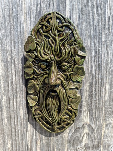 Greenman garden wall - garden, plaque