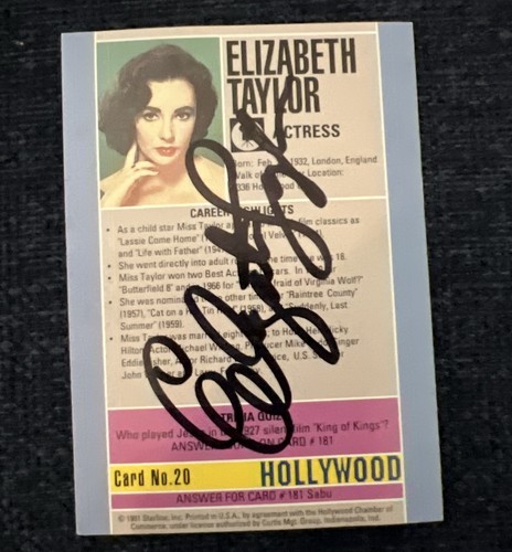 Elizabeth taylor signed - elizabeth,