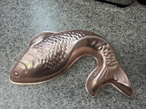 Vintage coloured metal salmon - coloured,