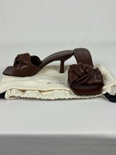 By Far Lana Sandals Shoes Brown Calf Leather Kitten Heel Uk3 Eu36 Brand New