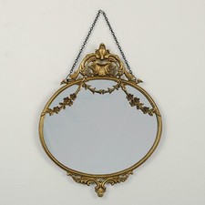 Vintage Gold Wall Hanging Mirror With Swags Home French Decor  Gold Floral Frame