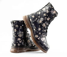 Ladies Womens Memory Foam 8 Eyelet Lace Up Inside Zip Ankle Boots Shoes Size