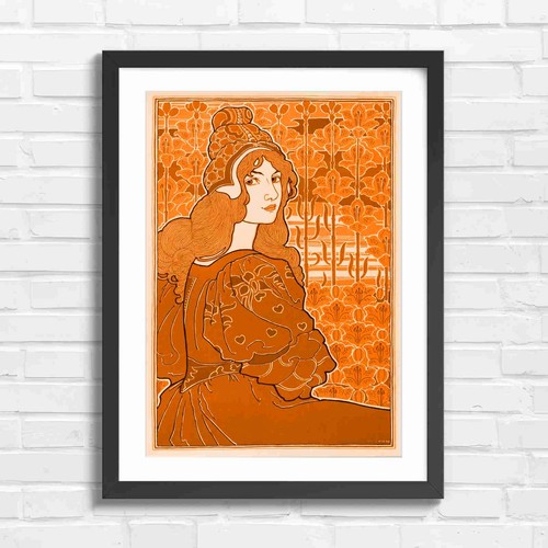 Vintage art nouveau woman - woman, with