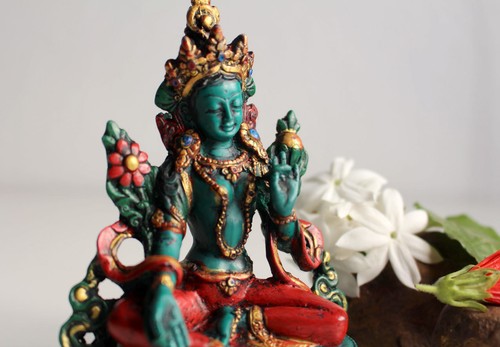 Green tara turquoise and coral - green,