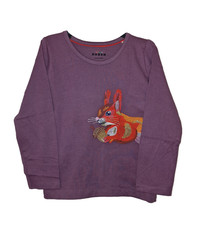 Boden Top Boys Girls Squirrel Long Sleeved 2-12 Years Purple Cotton NEW
