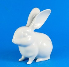 Vintage BERLIN Porcelain Rabbit Ornament - Painted Flaming Septre Mark