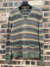 Polo Ralph Lauren Hand Knit Fair Isle Knit Wool/Cashmere/Alpaca/Angora M Ptp 23