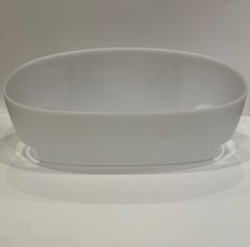 White Plastic Oval Tray, with removable clips, 10 x 5 x 6 inches