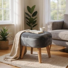 Modern Square Grey Ottoman