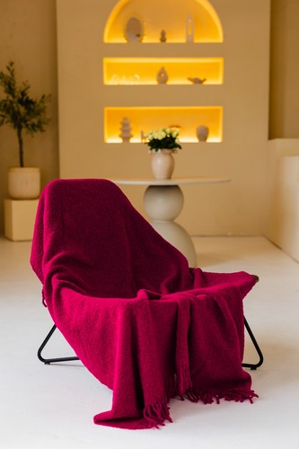 Merino wool bouclé blanket - merino,