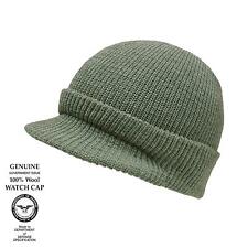 Hiking Watch Cap US Army Peaked Camping Wool Jeep Hat Fishing Beanie Olive Green