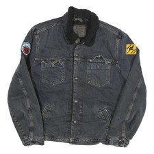 LEVI'S Mens Black Button Denim