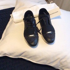 balenciaga ladies  Black Lurex And Leather  trainers size 36 