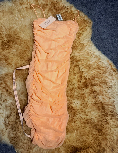Polly peach ruched mesh - peach,