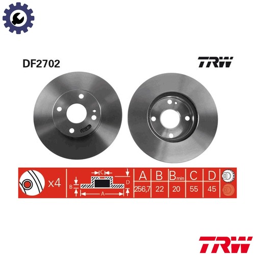 Brake disc df2702 - 2x, ford