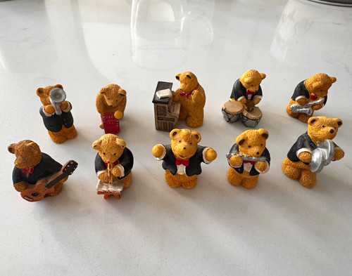 Teddy bear musician figurine - bear,