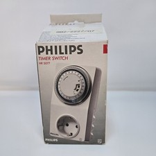 Philips 24-Hour Mechanical Plug-In Timer Switch – Energy Saving, UK 3-Pin Plug