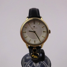 Radley Watch RY2168 Ladies Gold Plated Black Leather Strap White Dial