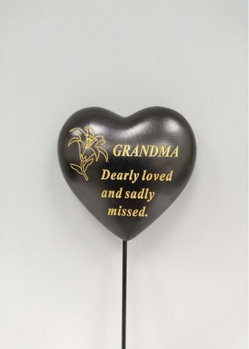 Black gold lily heart - black,