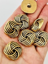 7 X Gold Knot buttons 23mm