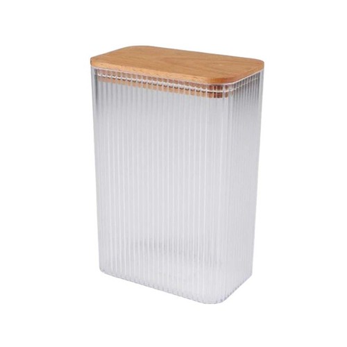 Ribbed plastic container with - container,