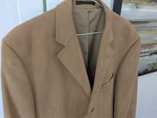 Mens Marks and Spencer tan brushed suede look jacket / blazer. Size L/ XL