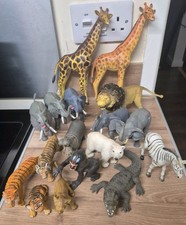 Bundle Large Plastic Safari Wildlife Zoo Animals Figures Toys