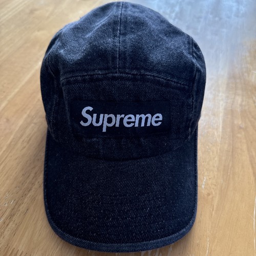Supreme black grey denim cap - supreme, black/grey