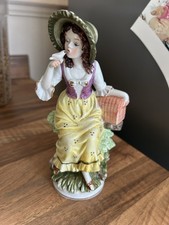 Vintage  Lady with A Dove Porcelain Figurine