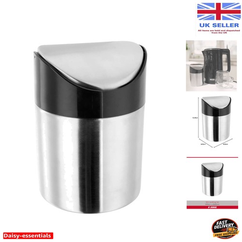 Chic silver mini waste bin - silver,