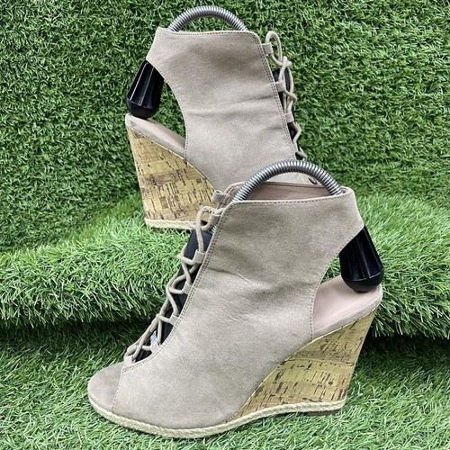 New look tan suede wedge - suede, heel