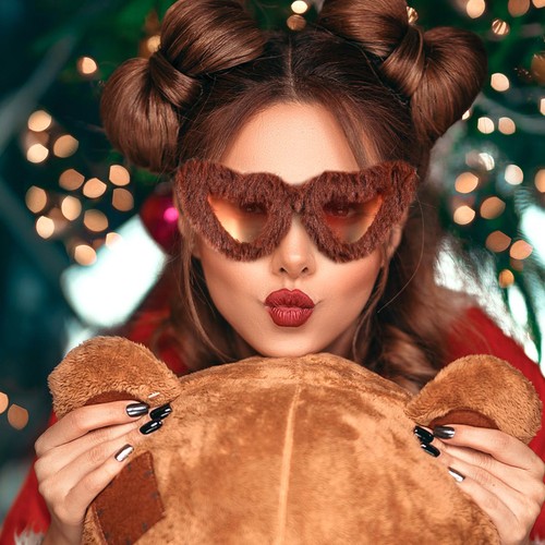 Plush sunglass heart - sunglass,