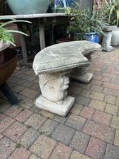 Concrete Garden Bench Squirrel Feature Leg Design - 3 Part Stone Garden Feature