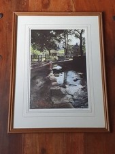 Downstream Delph by Geoff Butterworth. Limited edition signed print Saddleworth